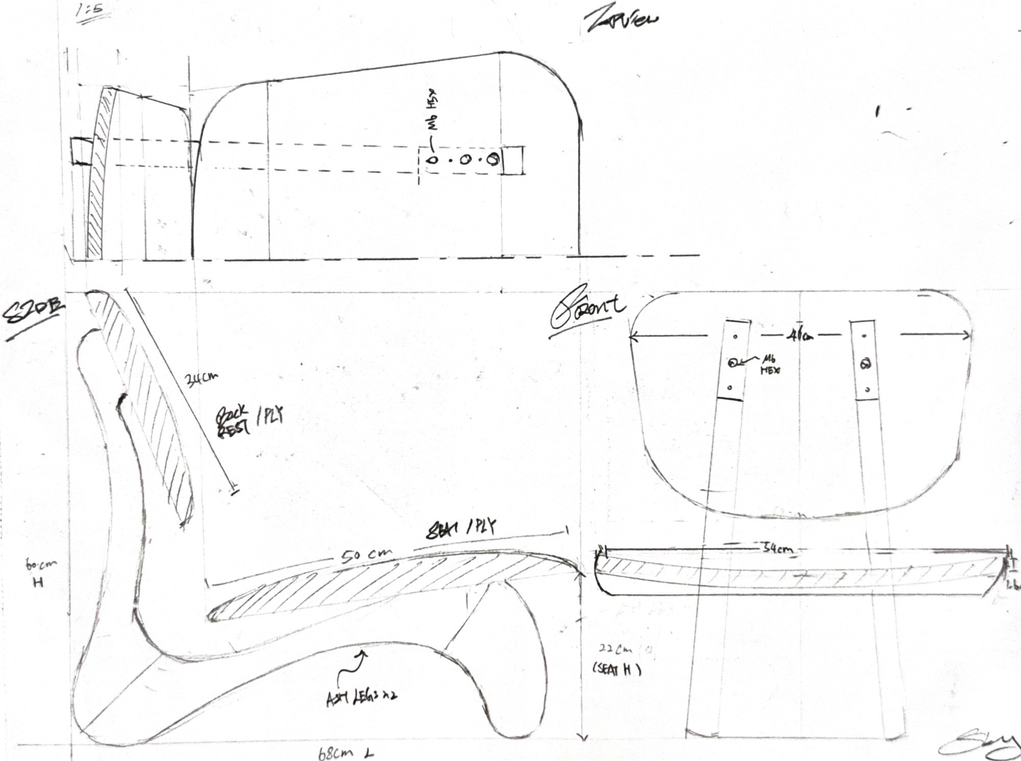 1 : 5 Orthographic drawings